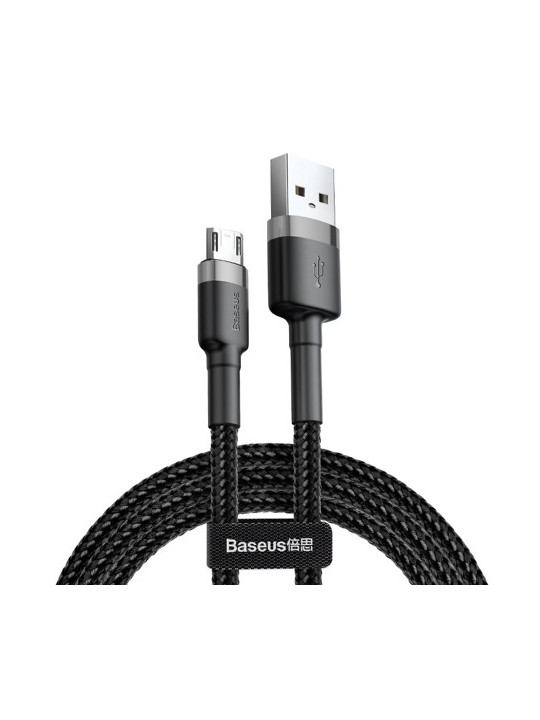 ΚΑΛΩΔΙΟ Baseus Micro USB 2.4A 1m (Gray + Black) CAMKLF-BG1