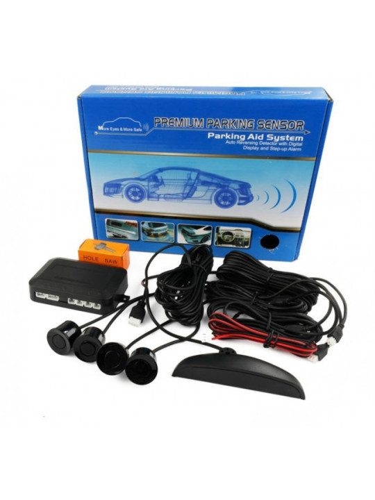 Σύστημα Parktronic Mε 4 αισθητήρες και ποτηροτρύπανο PARKSENS4S OEM - ΜΑΥΡΟ