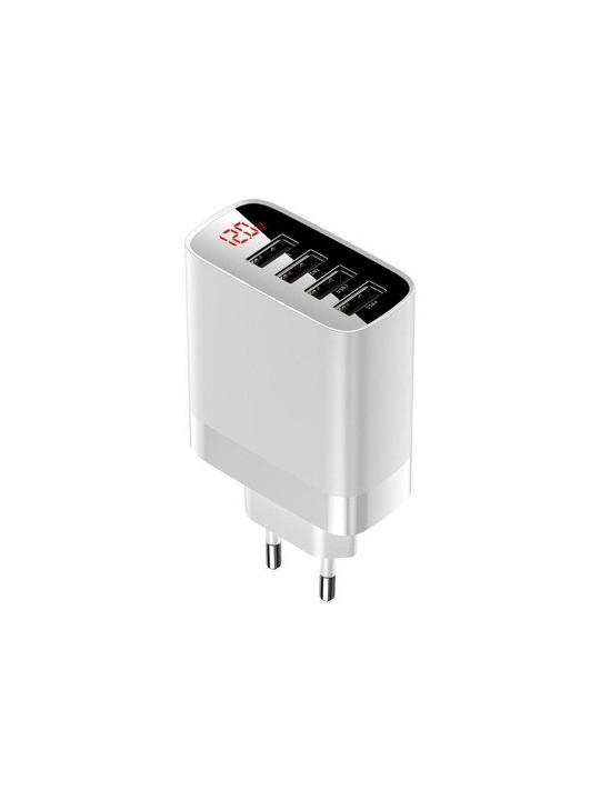 BASEUS MIRROR LAKE WALL CHARGER - 4XUSB - 6A 30W (CCJMHB-B02) WHITE