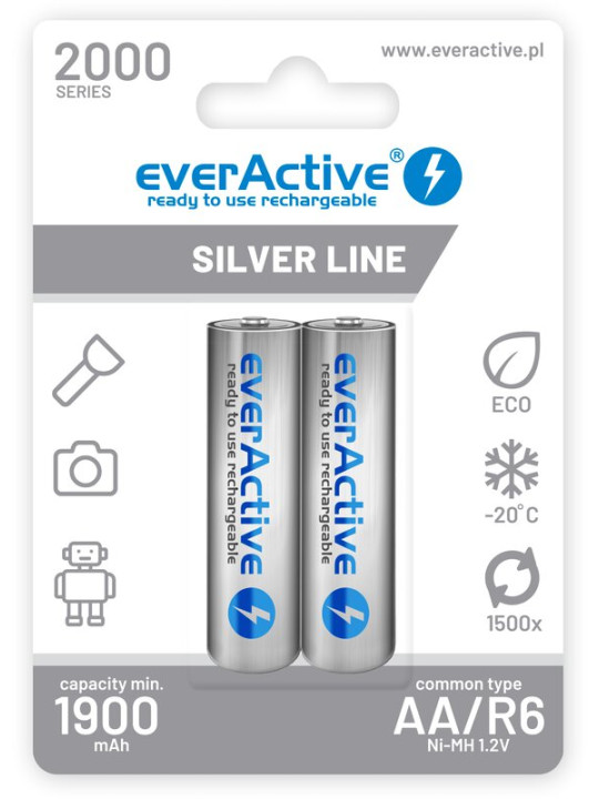 ΕΠΑΝΑΦΟΡΤΙΖΩΜΕΝΕΣ ΜΠΑΤΑΡΙΕΣ EVERACTIVE 2000nAh bl/2
