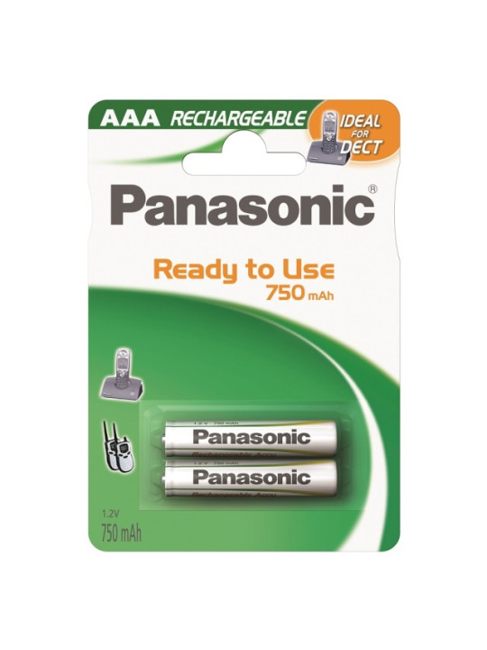 Επαναφορτιζόμενες Μπαταρίες PANASONIC AAA Ni-MH 750mAh 1.2V 2τμχ