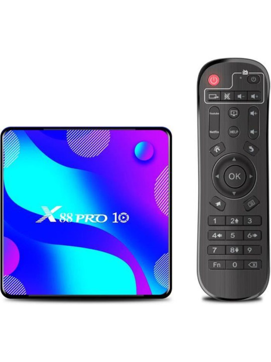 TV Box X88 Pro 4K UHD με WiFi USB 2.0 / USB 3.0 4GB RAM και 32GB με Λειτουργικό Android 10.0
